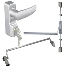 Kit Barra Antipânico 2Pontos Barra Anti 1Ponto Trav Push Prata Fechadura Soprano