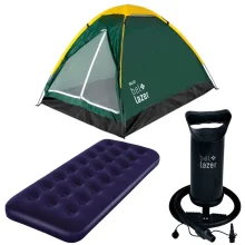 Kit Barraca Igloo 4 Camping 102400 Belfix e Colchão Solteiro e Bomba