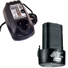 Kit Bateria Íons Lítio 12V 1.3Ah BL1014 Makita e Carregador de Bateria DC10WB