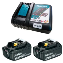 Kit Carregador de Bateria 14.4 e 18V DC18RC e 2 Baterias 18V BL1830B Makita
