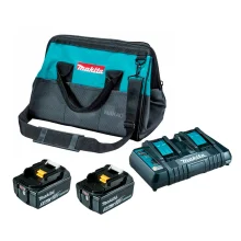 Kit Carregador Duplo DC18RD e 2 Baterias 18V 5.0Ah e Bolsa KITDC18RD5AH Makita