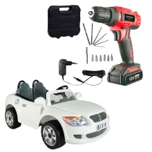 Kit Carro Conversível 2 Crianç B15 Belfix e Parafusadeira Furadeira 12V FPF-06M