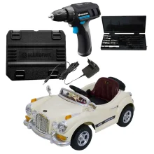 Kit Carro Retrô 915000 Bel Brink e Furadeira e Parafusadeira Recarregável 12V  Bege