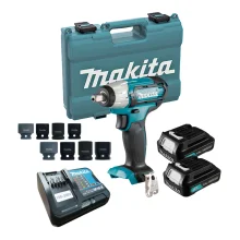 Kit Chave de Impacto 1/2 Pol TW141DZ Makita e 2 Baterias e Carregador e 8 Soquetes