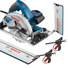 Kit Combo Serra Circular GKS 65 GCE Bosch e Trilho de 80cm e Acessórios 220 Volts