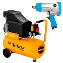 Kit Compressor de Ar 24L CP8525 Tekna e Chave de Encaixe G1179 Gamma