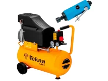 Kit Compressor de Ar 24L CP8525 Tekna e Retífica Reta G1176 Gamma