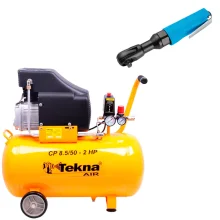 Kit Compressor de Ar 50L CP8550 Tekna e Chave de Catraca G1383 Gamma