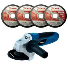Kit Esmerilhadeira Angular BT-AG 850 Watts Einhell e 4 Disco de Corte Metal