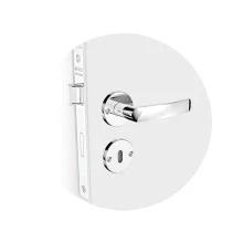 Kit Fechadura Pali Reta Cromado ROS23 Banheiro e Externa e 2 Internas Soprano