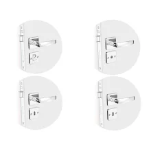 Kit Fechadura Pali Reta Cromado ROS25 Banheiro e Externa e 2 Internas Soprano