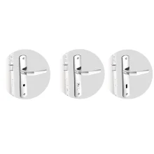 Kit Fechadura Popline Reta Cromado ESP26 Banheiro e Externa e Interna Soprano