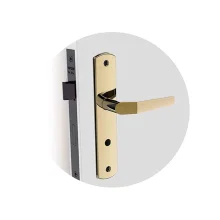 Kit Fechadura Popline Reta Oxidado ESP26 e Banheiro e Externa e 2Internas Soprano