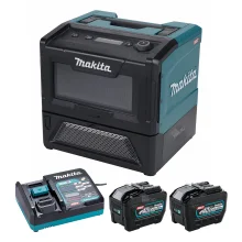 Kit Forno Microondas 8 L MW001G Makita 2 Baterias 8.0Ah 40V e Carregador DC40RA