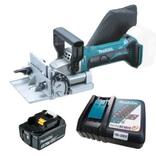 Kit Fresadora de Junção à Bateria DPJ180Z Makita e Bateria 18V 5.0Ah e Carregador