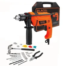 Kit Furadeira de Impacto 13mm 550W e Maleta com Acessórios HD555K88 BlackDecker