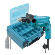 Kit Furadeira de Impacto 500 Watts M0801B Makita e 5 Brocas e Maleta