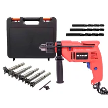 Kit Furadeira de Impacto 500W 13mm BTX e Brocas Forstner e Brocas e Maleta