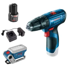 Kit Furadeira de Impacto à Bateria GSB 120-LI e Lanterna sem Fio Bosch