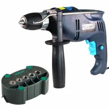 Kit Furadeira de Impacto BT-ID 710 Einhell e Gabarito para Furação Wolfcraft