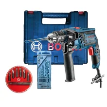 Kit Furadeira de Impacto GSB 13 RE e Maleta e 5 Brocas Bosch e Jogo de 7 Bits