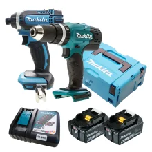 Kit Furadeira DHP453Z e Parafusadeira DTD152Z e 2Baterias e Carregador e Maleta