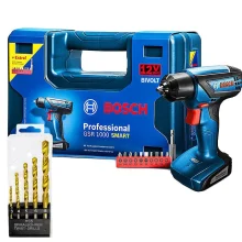 Kit Furadeira e Parafusadeira GSR 1000 Smart Bosch e Jogo de Brocas para Metal