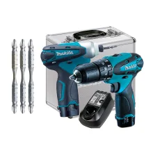 Kit Furadeira e Parafusadeira Impacto 12V DK1493 Makita e 3 Bits de Torção
