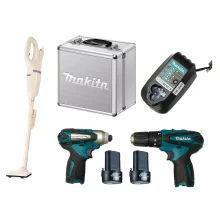 Kit Furadeira Parafusadeira à Bateria DK1493 Makita e Aspirador de Pó