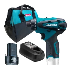 Kit Furadeira Parafusadeira DF030DZ Makita Bateria e Carregador Bolsa de Lona