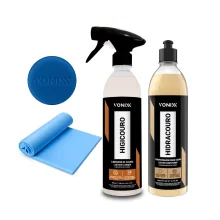 Kit Hidratante de Couro e Limpador de Couro e Aplicador de Espuma e Toalha