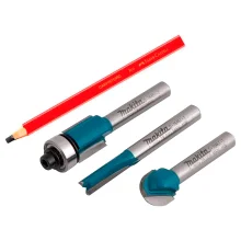 Kit Jogo de Fresas para Tupia com 3 Peç D-16461 Makita e Lápis