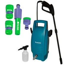 Kit Lavadora de Alta Pressão HW101 Makita e Kit de Conexão Engate para Mangueira