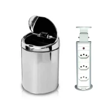Kit Lixeira Automática com Sensor 3 Litros NKF e Torre Multiplug 3 Tomadas