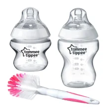 Kit Mamadeira Closer 150ml e 260ml e Escova de Mamadeira Rosa Tommee Tippee