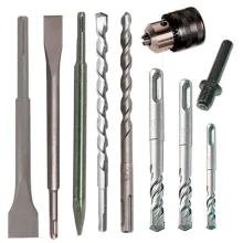 Kit Mandril 1/2 Pol com Chave e Adaptador e 2 Talhadeiras e Ponteira e 5 Brocas