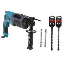 Kit Martelete Combinado 24mm 800W HR2470 Makita e 2 Brocas 6mm e 2 Brocas 10mm