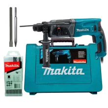 Kit Martelete Combinado HR2470 Makita e Ponteira e Talhadeira e Conj de Brocas