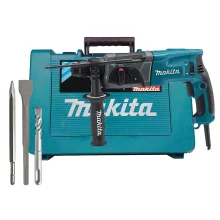 Kit Martelete HR 2470 Makita e Ponteira D-08713 e Talhadeira D-08729 e 3 Brocas