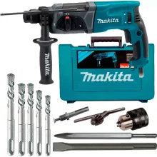 Kit Martelete HR2470 Makita e Ponteira e Talhadeira e Brocas e Acessórios