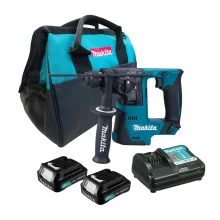 KIt Martelete Rotativo 14mm HR140DZ Makita e 2 Baterias 12V e Carregador e Bolsa