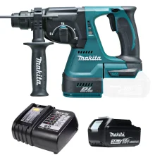 Kit Martelete Rotativo 24mm à Bateria 18V DHR242Z Makita e Bateria e Carregador