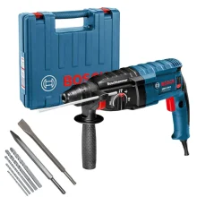 Kit Martelete Rotativo 820W Maleta GBH 2 24-D Bosch Talhadeira Ponteira e Brocas