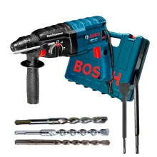 Kit Martelete Rotativo e Maleta GBH 2 24-D Bosch e Brocas Talhadeira e Ponteira 220 Volts