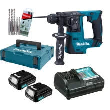Kit Martelete Rotativo HR140DZ Makita 2 Baterias e Carregador e Brocas e Maleta