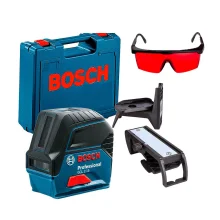 Kit Nível a Laser de Linhas em Cruz 15M GCL 2-15 Bosch e Óculos de Visualização