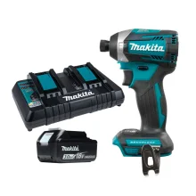 Kit Parafusadeira de Impacto DTD154Z Makita e Bateria 18V 3.0Ah e Carregador