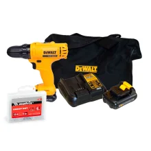 Kit Parafusadeira e Furadeira 12V Max DCD700C2 DeWalt e Jogo 10 Bits Philips PH2
