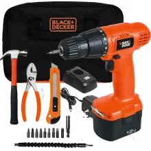 Kit Parafusadeira e Furadeira à Bateria 12V e Ferramentas CD121KA Blackdecker