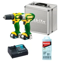 Kit Parafusadeira e Furadeira de Impacto CLX202BR Makita e Jogo de 5 Brocas SDS